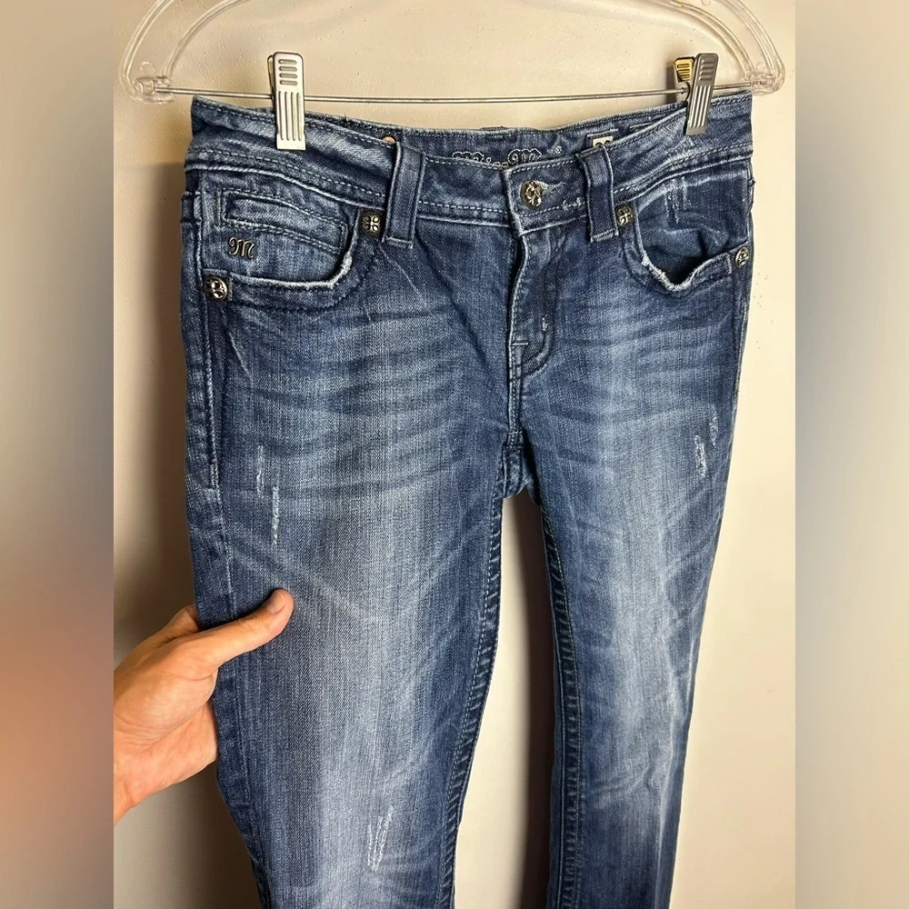 Vintage Miss Me‎ Angel Wigs Blue Jeans Size 28 Boocut Cowgirl low rise Western